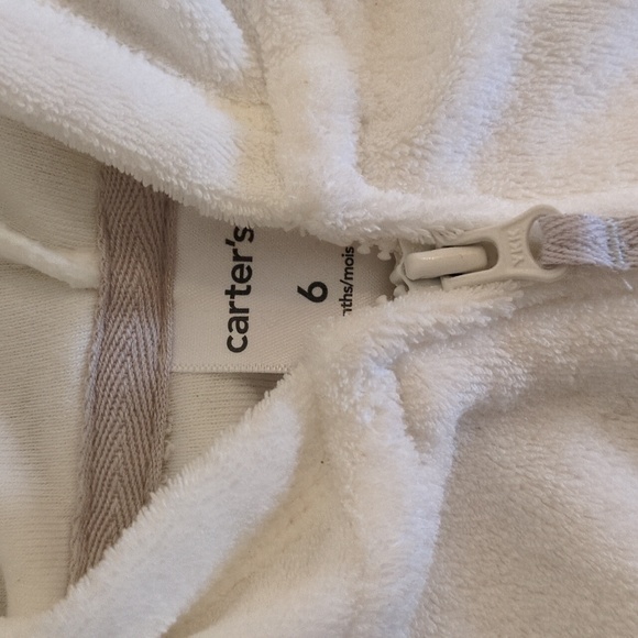Carters 6m zip up hoodie w bear ears White - Picture 2 of 4